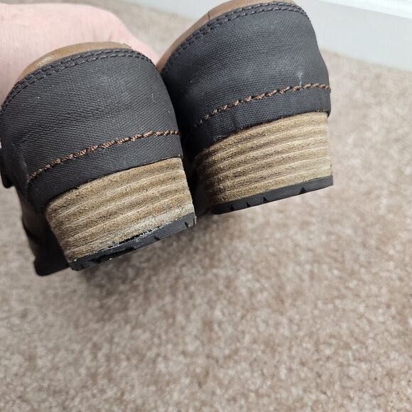 Merrell Oak Brown Leather Womens 7 Mule Clog Shoes Comfort Slip On Block Heel - Picture 12 of 15